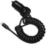 12W Fast Car Charger with Coiled Lightning Cable