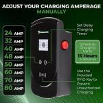 80 Amp Level 2 EV Charger, 25 Feet Cord