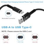 Coiled USB-C Car Charger for iPhone and Samsung