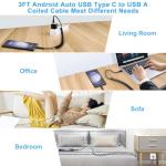 Coiled USB-C Car Charger for iPhone and Samsung