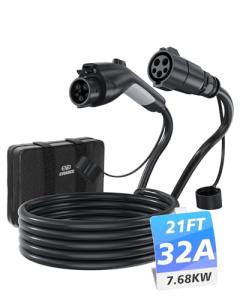 EVDANCE 32A J1772 21FT EV Charger Extension Cable