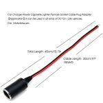 KSOPUERT Car Charger Female Socket Cable Adapter