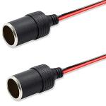 KSOPUERT Car Charger Female Socket Cable Adapter