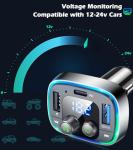Bluetooth Car Adapter with Fast Charging and FM Radio