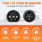 Fexhull Type 1 to Type 2 EV Charger Adapter