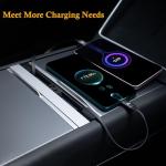 Tesla Center Console USB Hub Charger with Fast Cables