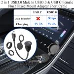 QIANRENON 2-in-1 USB Adapter for Car Dashboard