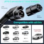 Level 2 EV Charger with Tesla Adapter & Smart App