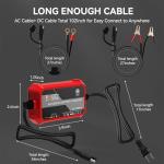 Foval 12V Automatic Battery Charger 1000mA