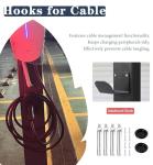 Freestanding EV Charger Cable Holder with Hook