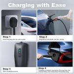 VDLPOWERVP Level 2 Tesla Charger 32Amp, 7KW Electric Vehicle Portable Charger with 20FT Cable, Home EV Charging Station for Tesla Models Y/X/3/S, 240V NEMA 14-50 Plug