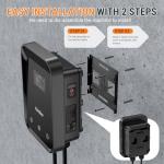 48A Level 2 EV Charger with WiFi App, 25ft Cable