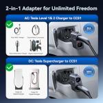 Raylix 2in1 Tesla Supercharger & Level 1&2 Charger to CCS1 Adapter (for CCS1 EVs Only), Max 500A 1000V DC/AC Fast Charging, Compatible with Tesla Supercharger/Wall/Destination/Mobile Connector