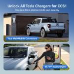 Raylix 2in1 Tesla Supercharger & Level 1&2 Charger to CCS1 Adapter (for CCS1 EVs Only), Max 500A 1000V DC/AC Fast Charging, Compatible with Tesla Supercharger/Wall/Destination/Mobile Connector