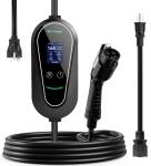 Siwerg Level 1&2 EV Charger, 16 Amp 110V-240V, Portable Electric Vehicle Charger with 25ft Cable, J1772 Connector Compatible with All PHEV/EV, NEMA 6-20 Plug & NEMA 5-15 Adapter