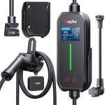 Raylix 16A Level 1&2 EV Charger with Holder, 110V-240V J1772 Charger with 21ft Cable [Adjustable Current &Delay Charging] EV Charger Level 1 with Wall Mount for All SAE J1772, Nema 6-20 & Nema 5-15