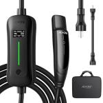 AIXINE Level 1&2 EV Charger, Tesla EV Charger NACS16A with 25FT Extension Cord Cable,Portable Electric Car Charger 240V NEMA 6-20 Plug&120V NEMA 5-15 Adapter Compatible with All Tesla Models X/Y/3/S