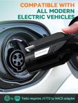 Siwerg Level 1&2 EV Charger, 16 Amp 110V-240V, Portable Electric Vehicle Charger with 25ft Cable, J1772 Connector Compatible with All PHEV/EV, NEMA 6-20 Plug & NEMA 5-15 Adapter