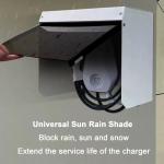 Doorhighpeak Universal EV Charger Protective Cover, Electric Vehicle Charging Station Protective Roof, Charging Post Roof Weatherproof Shield, Access Control Protective Cover