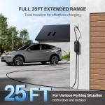 AIXINE Level 1&2 EV Charger, Tesla EV Charger NACS16A with 25FT Extension Cord Cable,Portable Electric Car Charger 240V NEMA 6-20 Plug&120V NEMA 5-15 Adapter Compatible with All Tesla Models X/Y/3/S