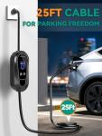 Siwerg Level 1&2 EV Charger, 16 Amp 110V-240V, Portable Electric Vehicle Charger with 25ft Cable, J1772 Connector Compatible with All PHEV/EV, NEMA 6-20 Plug & NEMA 5-15 Adapter