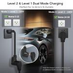 Tesla Charger 40Amp 9.6KW, Portable Level 2 EV Charger Adjustable Current with 2.4" LCD 25FT Cable, 110V-240V, NEMA 14-50 & 5-15 Plug, Compatible with Tesla Models 3/Y/S/X and J1772 Electric Cars