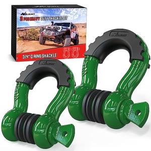 Heavy Duty D-Ring Shackle 2 Pack with Pins