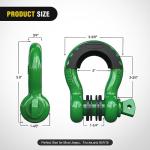 Heavy Duty D-Ring Shackle 2 Pack with Pins