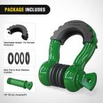 Heavy Duty D-Ring Shackle 2 Pack with Pins