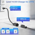 Portable Level 1 & 2 EV Charger with 25FT Cable