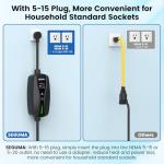 Adjustable Wi-Fi EV Charger, 25FT, 16Amp, UL/ETL Certified