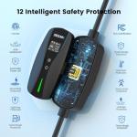 Adjustable Wi-Fi EV Charger, 25FT, 16Amp, UL/ETL Certified