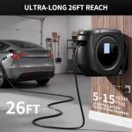 Saunyoto Auto-Retractable Level 1 EV Charger 26FT