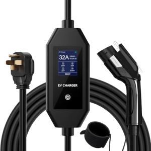 32 Amp Level 2 Portable EV Charger with 25ft Cable
