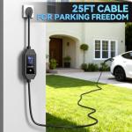 32 Amp Level 2 Portable EV Charger with 25ft Cable