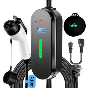 TopAutoGear Level 1+2 EV Charger with 40 ft Cord