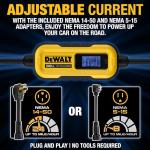DEWALT Portable Level 2 EV Charger with Adapters