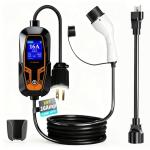 Portable EV Charger with 25ft Cable - Dual Voltage