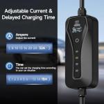 Portable 7.2kW Level 2 EV Charger with Adapters