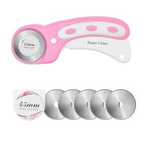 45mm Rotary Cutter with 5 Extra Blades - Pink