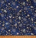 Robert Kaufman Blue Hanukkah Cotton Fabric by the Yard