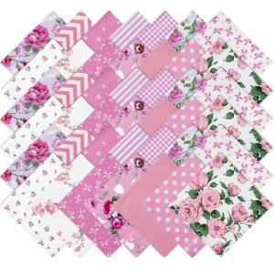 42-Piece Pink Charm Pack for Quilting Projects