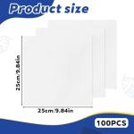 100 Cotton Fabric Squares 10x10 Inches - White