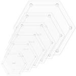 6 Hexagon Quilting Templates in Various Sizes