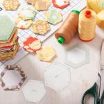 6 Hexagon Quilting Templates in Various Sizes