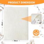 Natural Cotton Batting for Quilting and Sewing 50"x60