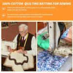 Natural Cotton Batting for Quilting and Sewing 50"x60