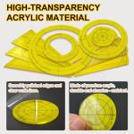 Acrylic Quilting Template Ruler Set - 10 Pieces