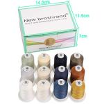 Brothread 100% Mercerized Cotton Thread - 18 Colors
