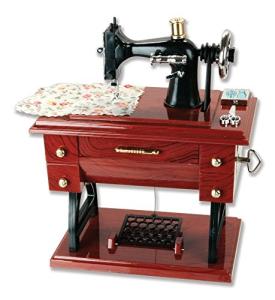 Vintage Brown Music Box Sewing Machine Decor
